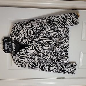 Isabella Suits Jacket 12 Zebra Print Black White